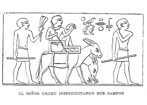 Ancient Egyptian Depiction Of Lord Urchu On His Fields Coloring Page